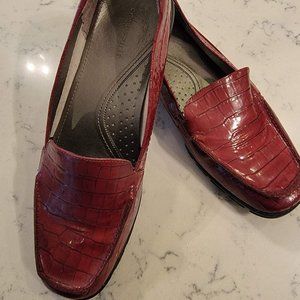 Easy Spirit Croco Embossed Leather Loafers Sz 11